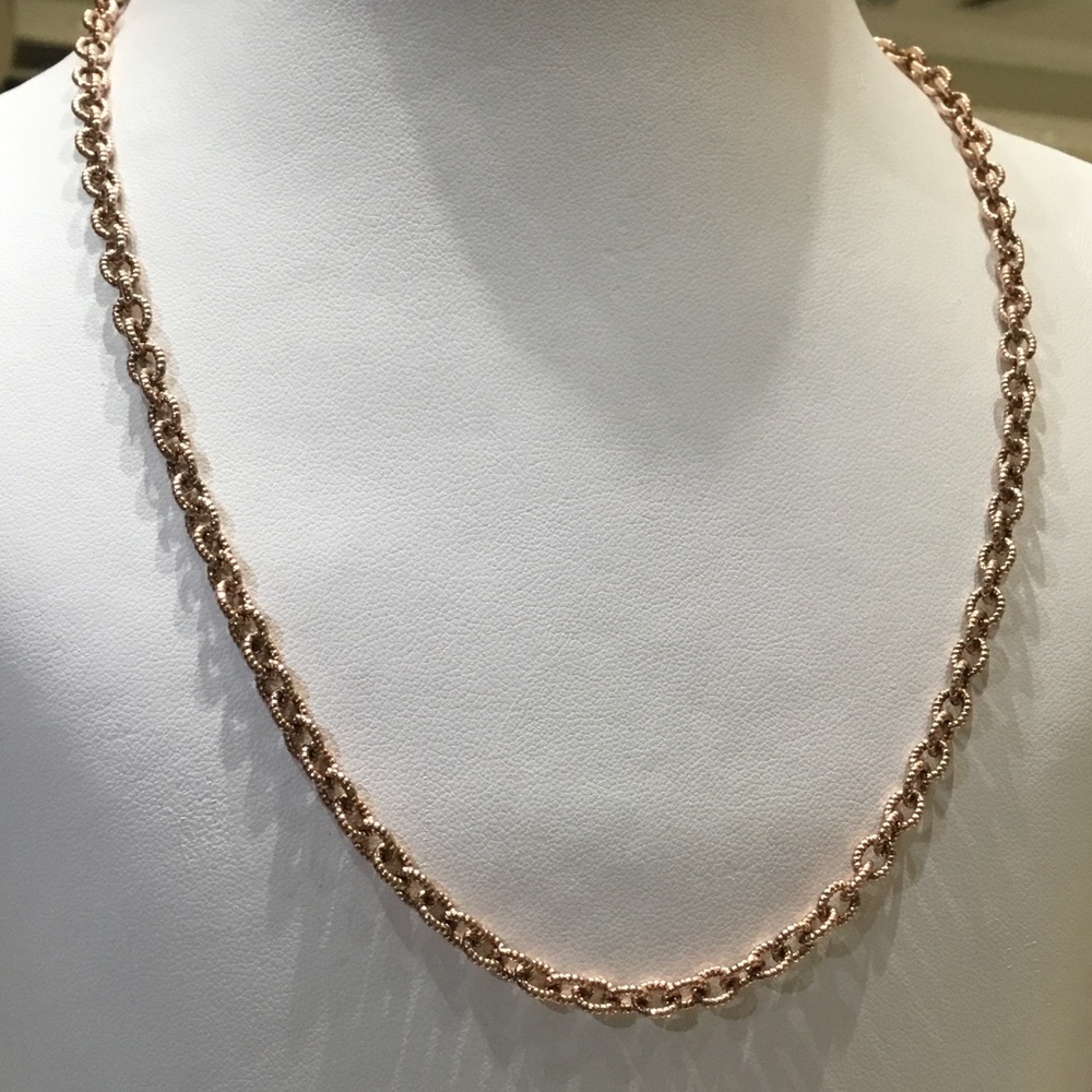 18” Rose Gold Overlay Silver Chain
